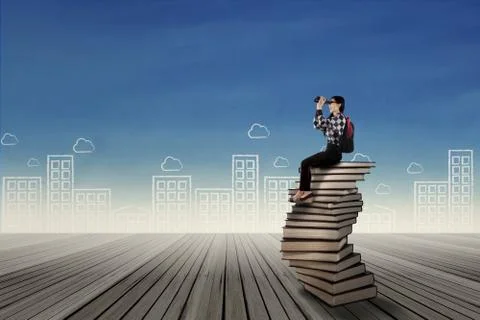 Looking at future concept  Ilustración de archivo