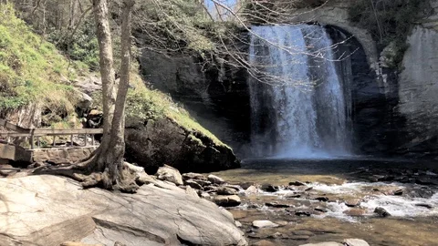 Looking Glass Falls Outside Brevard North Carolina 4K Stock Footage 89595372