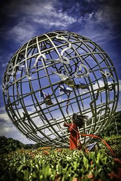 Looking into the globe Stock Photos