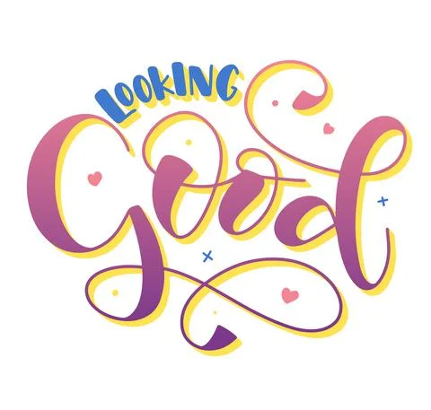 Looking good multicolored lettering - colored vector illustration Stock Illustration