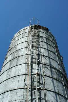 Looking up a grain silo Stock Photos