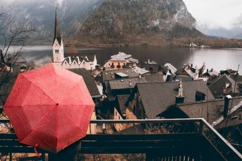 Looking at Hallstatt Stock Photos