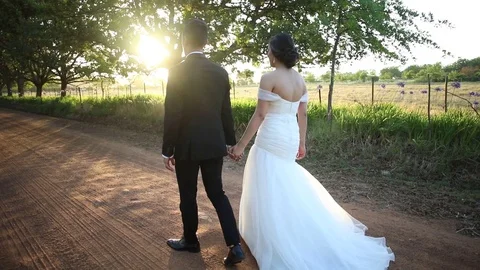 Looking at Him with Her Hand in His Stock-Footage 114885947