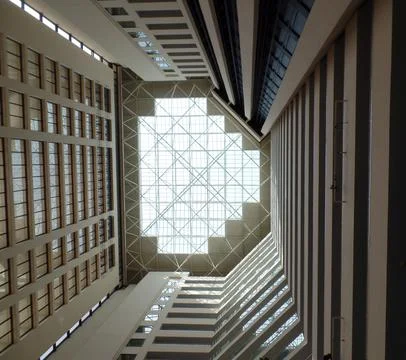 Looking up in the Hotel Lobby Foto stock