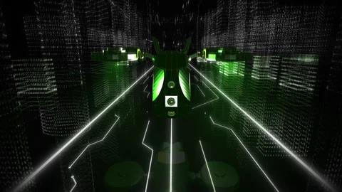 Looking at a huge drone that is gliding above the white circuit board animation Stock Footage 268211577