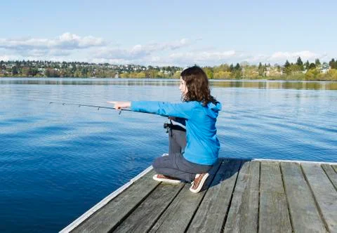 Looking for hungry fish Stock Photos