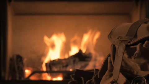 Looking image of travelling concept . Background of fireplace. Stock Footage 94853644