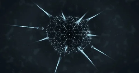 Looking at an infectious virus in a 3D render Stock Footage 72918666