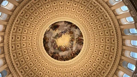 Looking up Inside the US Capitol Stock Footage 109177169