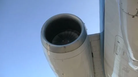 Looking up at a jet engine Stock Footage 8831550