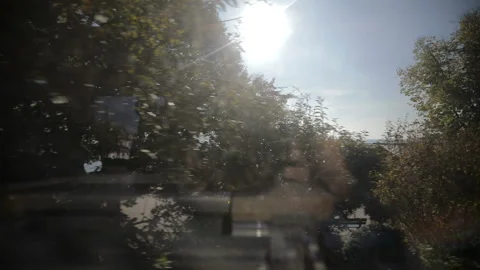 Looking on the lake in the train Stock Footage 101543489