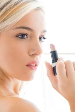 Looking for lipstick Foto stock