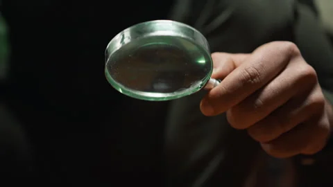 Looking with the magnifying glass Stock Footage 242337667