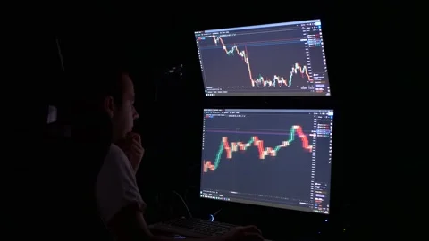 Looking at the Market at night Stock Footage 220763070