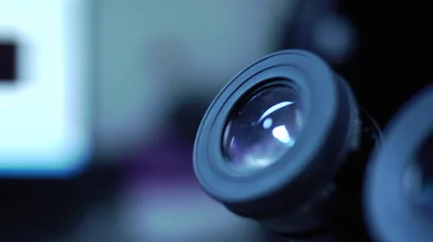 Looking into a Microscope Stock Footage 41069885