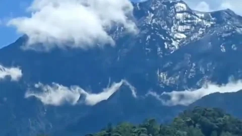 Looking up at Mount Kinabalu Stock Footage 298932180