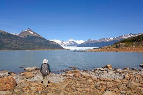 Looking at a Mountain Panorama 스톡 사진