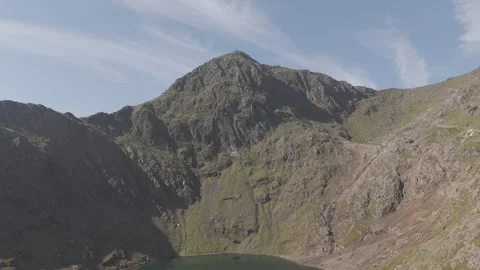 Looking up at Mt Snowdon in North Wales Stock Footage 288745954