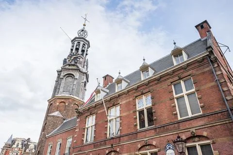 Looking up at Munttoren Tower Stock Photos