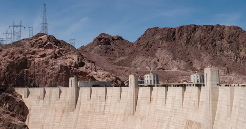 Looking at Nevada side of Hoover Dam 4k Stock Footage 39005404