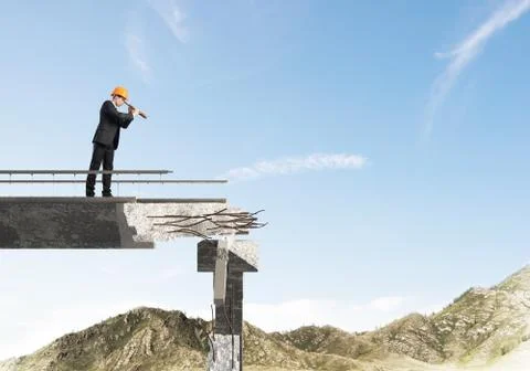 Looking up for new ways of problems solution. Stock Photos