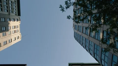 Looking up at New York skyline in motion 3 Stock Footage 108672957