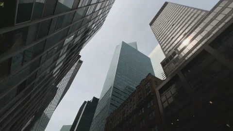 Looking up at NYC Skyscrapers Stock Footage 167295827
