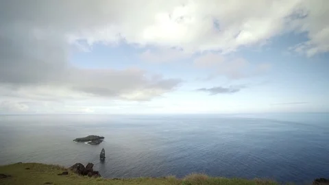 Looking off into the ocean from Easter Island Video stock 77167807