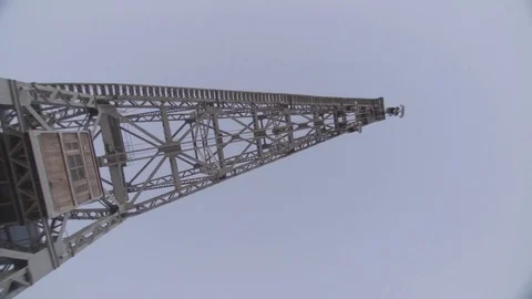 Looking up into old port crane Stock Footage 83536464