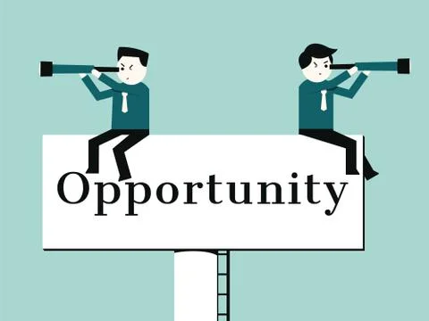 Looking for opportunity Stock Illustration