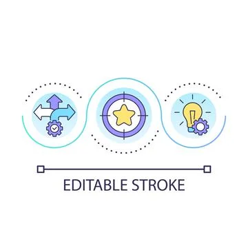 Looking for options instead of blocks loop concept icon Stock Illustration