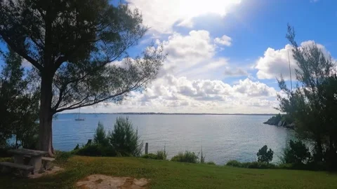 Looking out across Great Harbor in Bermuda Video stock 320377005