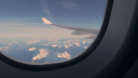 Looking out of an airplane window Video stock 127043922