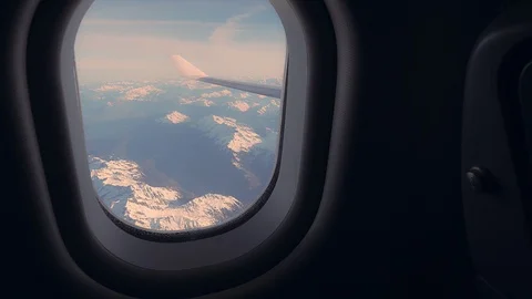 Looking out of an airplane window Video stock 127044095
