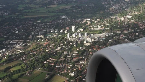 Looking out of airplane window at landscape Stock Footage 87984966