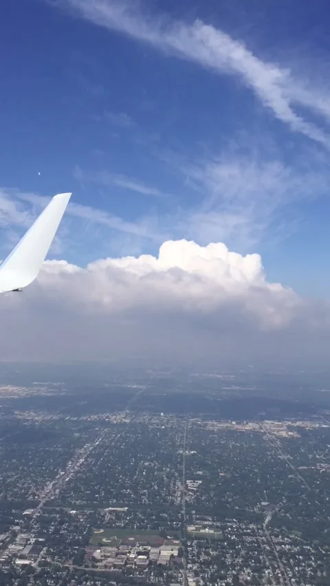 Looking out airplane window time lapse, about to land plane. Stock Footage 165065743