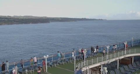 Looking out from a cruise ship deck Stock Footage 136711993
