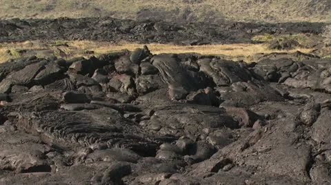 Looking Out A Field Of Cooled Molten Lava In Hawaii 스톡 동영상 19282607