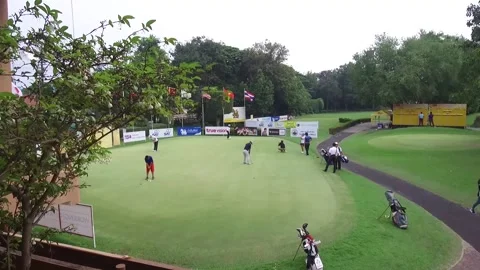 Looking out on the Golf Course in Hua Hin, Thailand2 Stock Footage 130696280