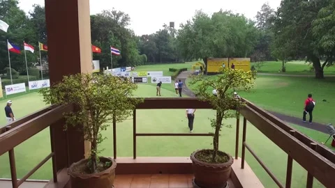 Looking out on the Golf Course in Hua Hin, Thailand Stock Footage 130696321