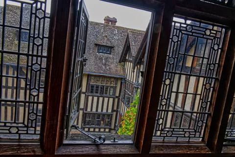 Looking Out Historic Window Stock Photos