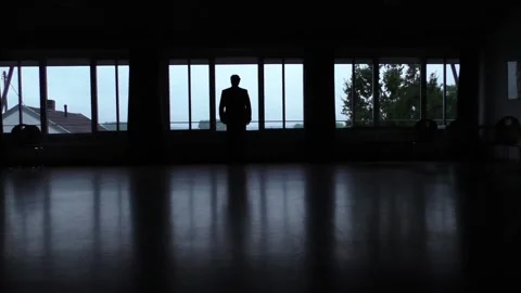 Looking out a huge window front Stock Footage 137671580