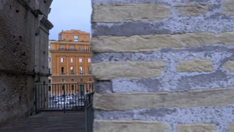 Looking Out From Inside The Colosseum In Rome, Italy Stock Footage 154960075