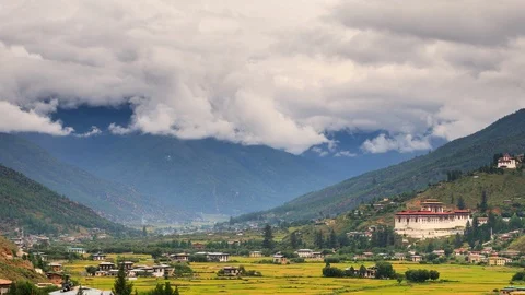 Looking Out Over The City Of Paro In Bhutan 스톡 동영상 101564206