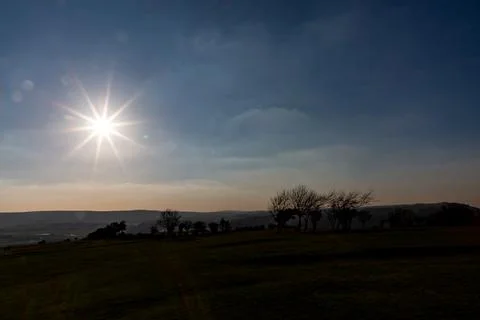 Looking out over the South Downs from near Mount Caburn Stock Photos