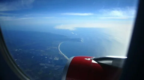 Looking out plane window Stock Footage 360492