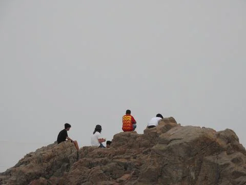 Looking out from a rock Stock Photos