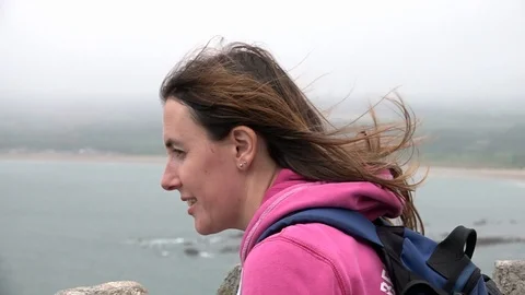 Looking out to sea Stock Footage 94408204