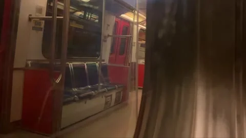 Looking Out The Subway Window Reflection Of Empty Train Tunnel, Vancouver Canada Stock Footage 259929146