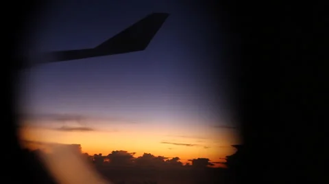 Looking out the window of an airplane Stock Footage 44185575